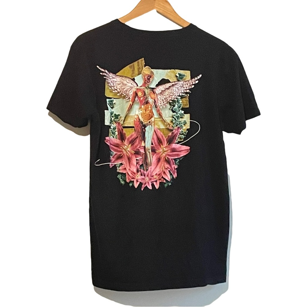 Nirvana Short Sleeve Black Graphic Tee Shirt Floral Unisex Sz L